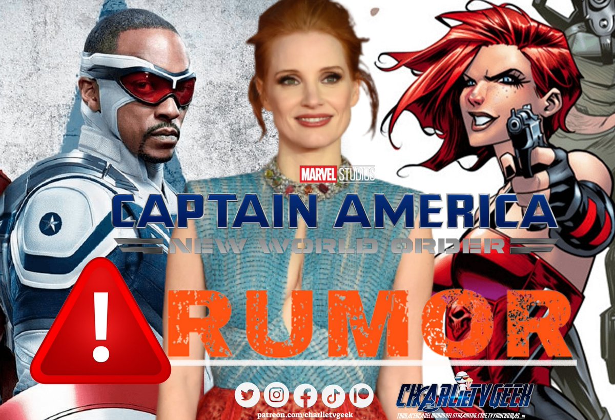 charlietvgeek's tweet photo. 🚨 #RUMOR ⚠️
Según el nuevo rumor la actriz #JessicaChastain estaría en la mira de #MarvelStudios para interpretar a la villana principal en #CaptainAmericaNewWorldOrder!
Y según especulaciones podría ser Pecado la hija de #RedSkull!
#CaptainAmerica4 #UCM #MarvelLATAM https://t.co/LBlYJb3FBi