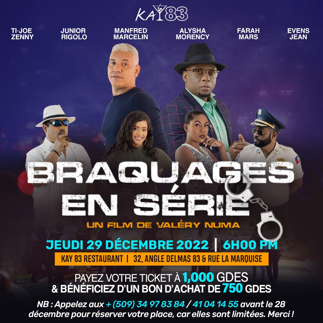 PlatinumProHT's tweet photo. Appelez aux + (509) 34 97 83 84 / 41 04 14 55 avant le 28 décembre pour réserver votre place, car elles sont limitées. Merci ! #PlatinumProduction @kay83haiti https://t.co/KdhOcTdYEm