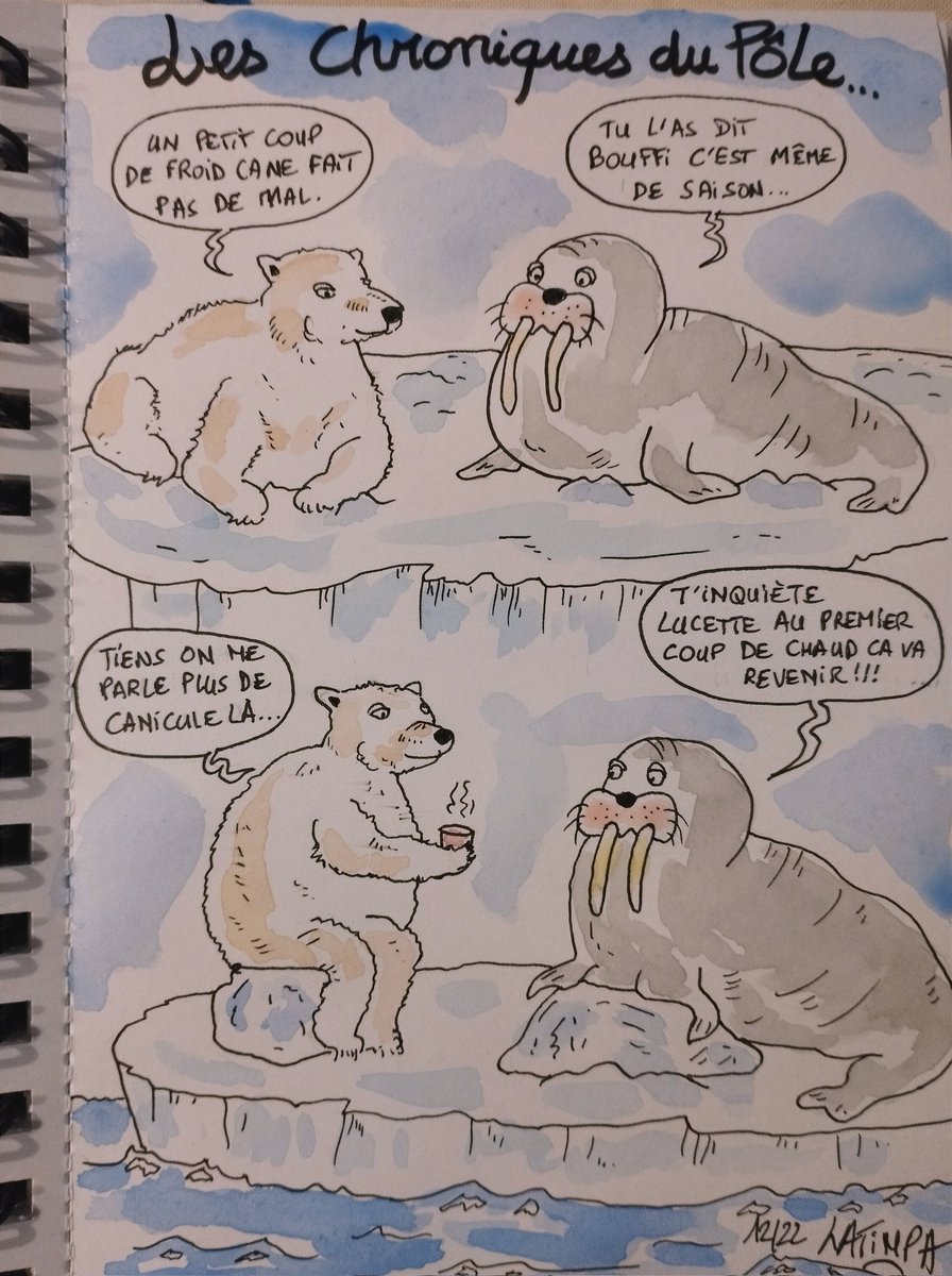 LatinpaD's tweet photo. Les Chroniques du Pôle ... Épisode 1 ... Si ça plaît bien il y en aura bien d'autres ... #bandedessinée #dessin #drawing #dessindepresse #drawingpress #COP15 https://t.co/MPMECuK5NA