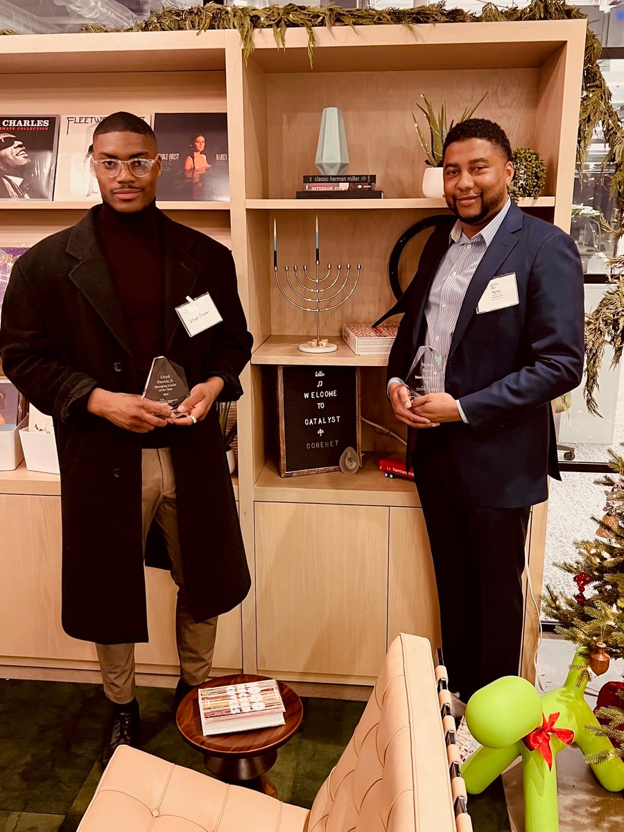 open_sq's tweet photo. Congratulations to Nyles Scott and Lloyd Proctor Jr. for being recognized by CoreNet Global Washington State Chapter for their contributions. Nyles, Director of Workspace Consulting, was awarded Member at Large, and Lloyd, Market Development Manager was awarded Emerging Leader. https://t.co/tdpUd9uTFp