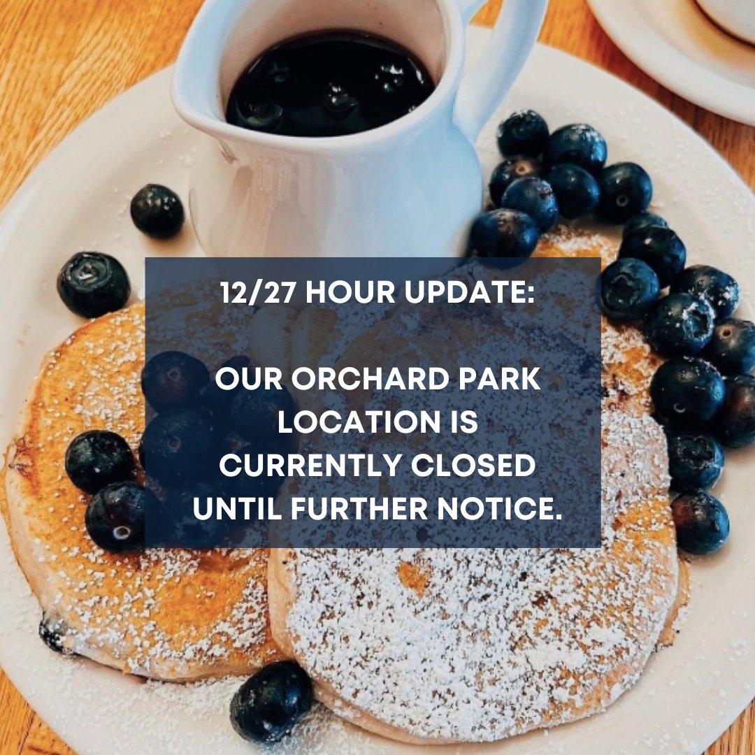 Update: The Orchard Park location is currently closed until further notice. Williamsville and Amherst locations are both still open (offering a limited menu). Thank you!