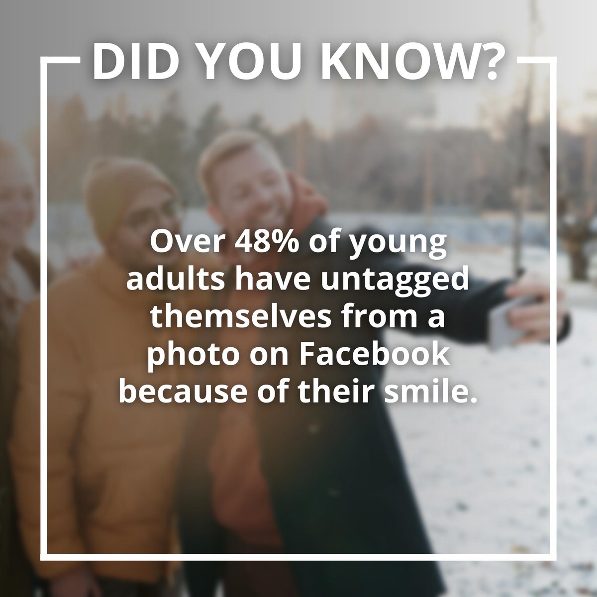 You shouldn't have to worry about liking your smile! We want you to be confident and love the smile you're in. ?? We're here to help with all your smile needs! #statistic #smile #ConfidentSmile #HereToHelp