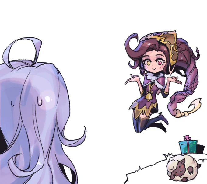 Hey, give me back my present!-Of course! If you do me a favor. 