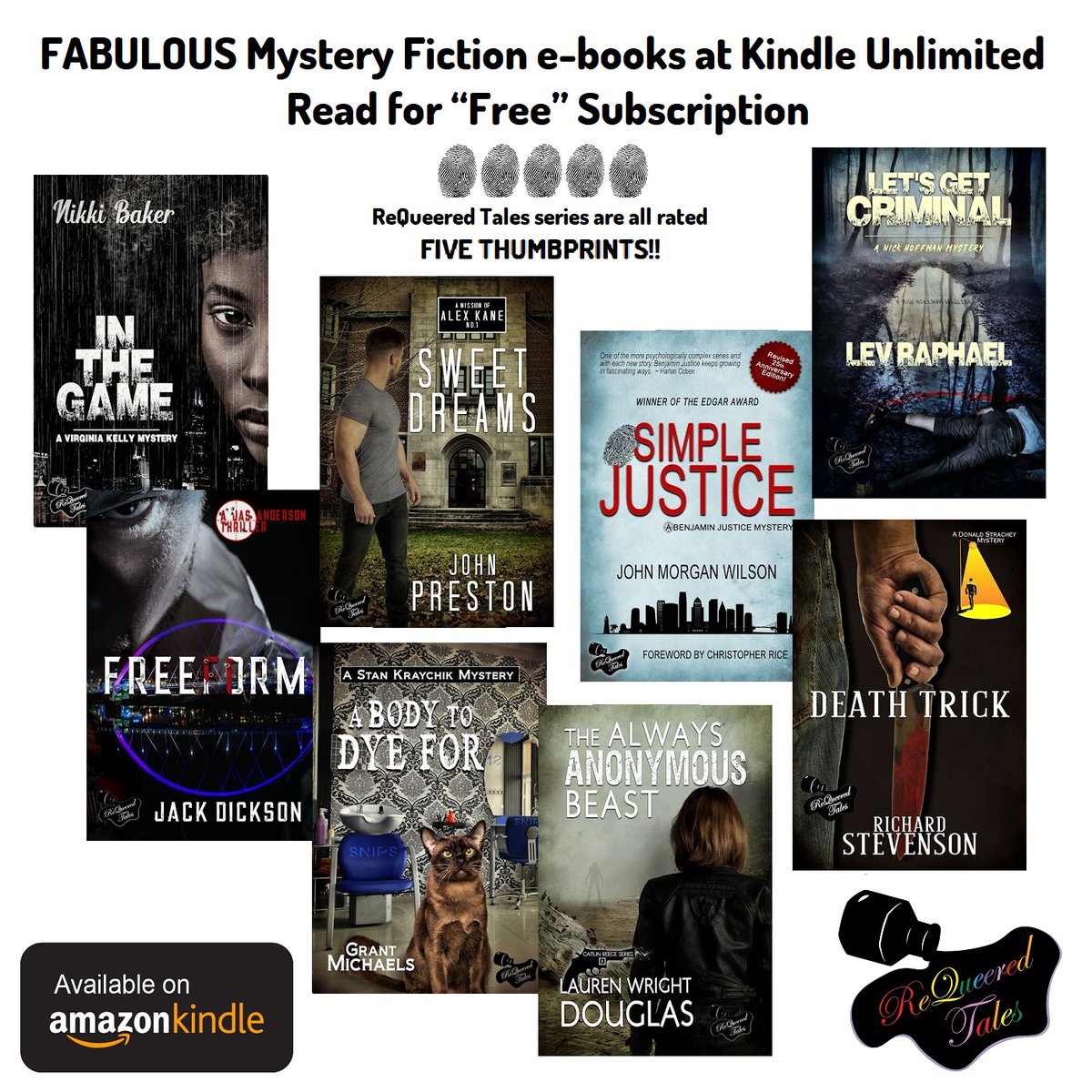 ReQueered's tweet image. About $10/mth; cancel anytime. Great series you will want to read the next book immediately.

Nikki Baker • Jack Dickson • Lauren Wright Douglas • Grant Michaels • John Preston • Lev Raphael • Richard Stevenson • John Morgan Wilson

#queer #gaymystery #lgbtqbooks #books