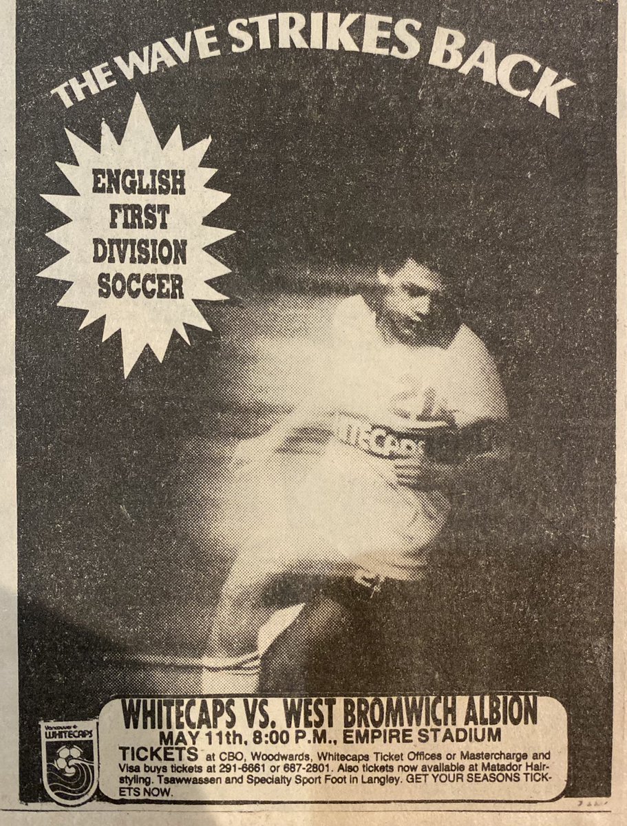 Going through old Whitecaps scrapbooks from 1980+…wonder if <a href="/CarlTwoOne/">Carl Valentine</a> started in this <a href="/WhitecapsFC/">Vancouver Whitecaps FC</a> game against WBA 🧐