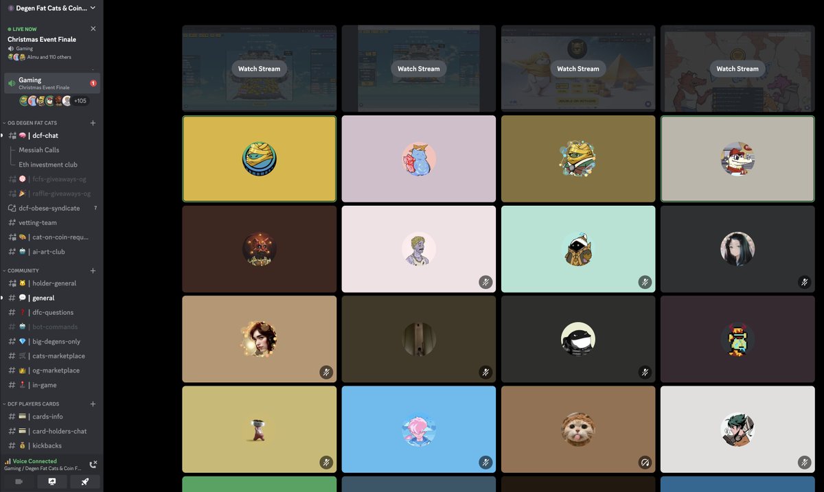 Over 100 Degens on stream right now.

One of the most fun communities on Solana.

discord.gg/degenfatcats