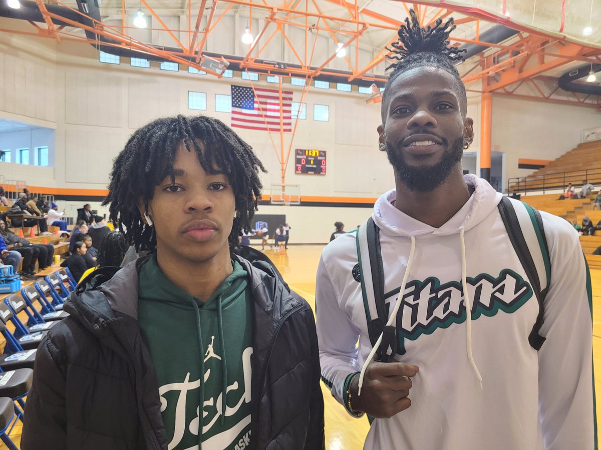 Tech freshman Elexander Harris and older brother Eron Harris. Where does time go? Eron now 29 and coaching on Tech staff and teaching at school. Former Lawrence North standout, played at West Virginia and Michigan State. Younger brother had 21 today.