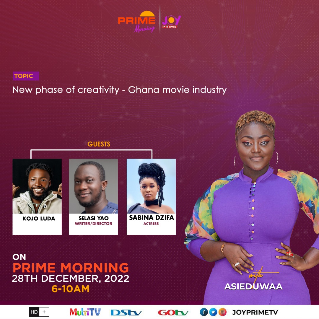 Catch producer <a href="/selassieyao/">Selassie Yao</a> and casts <a href="/kojoluda_/">KOJO LUDA</a> and <a href="/sabinadzifa/">Miss sabina Dzifa</a> tomorrow morning at 7 a.m on <a href="/joyprimetv/">Joy Prime</a> as they talk about the Ghana Movie Industry and throw more light on the first ever musical drama series, Barz