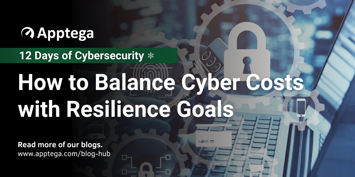 apptega's tweet photo. 12 Days of Cybersecurity (Day 2): How to Balance Cyber Costs with Resilience Goals

How can you balance your #cybersecurity costs with other business protections to have in mind? Read more on the five suggestions.

Read blog: https://t.co/zibvcZK1Qf

#12DaysofCybersecurity https://t.co/D5q4Voqvr7