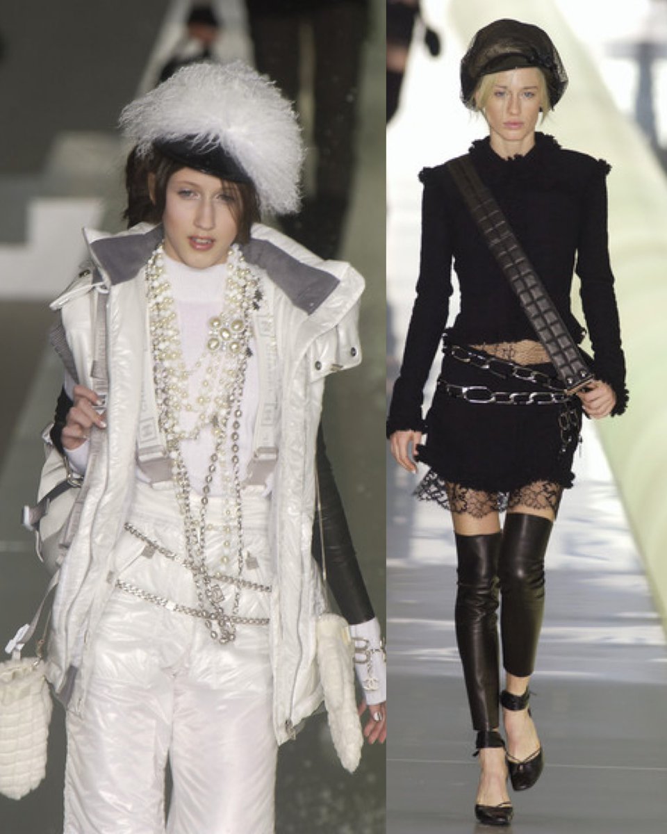 andriana シ on Twitter "chanel f/w 2003; leather leg warmers, cc ski & devil wears prada chíc