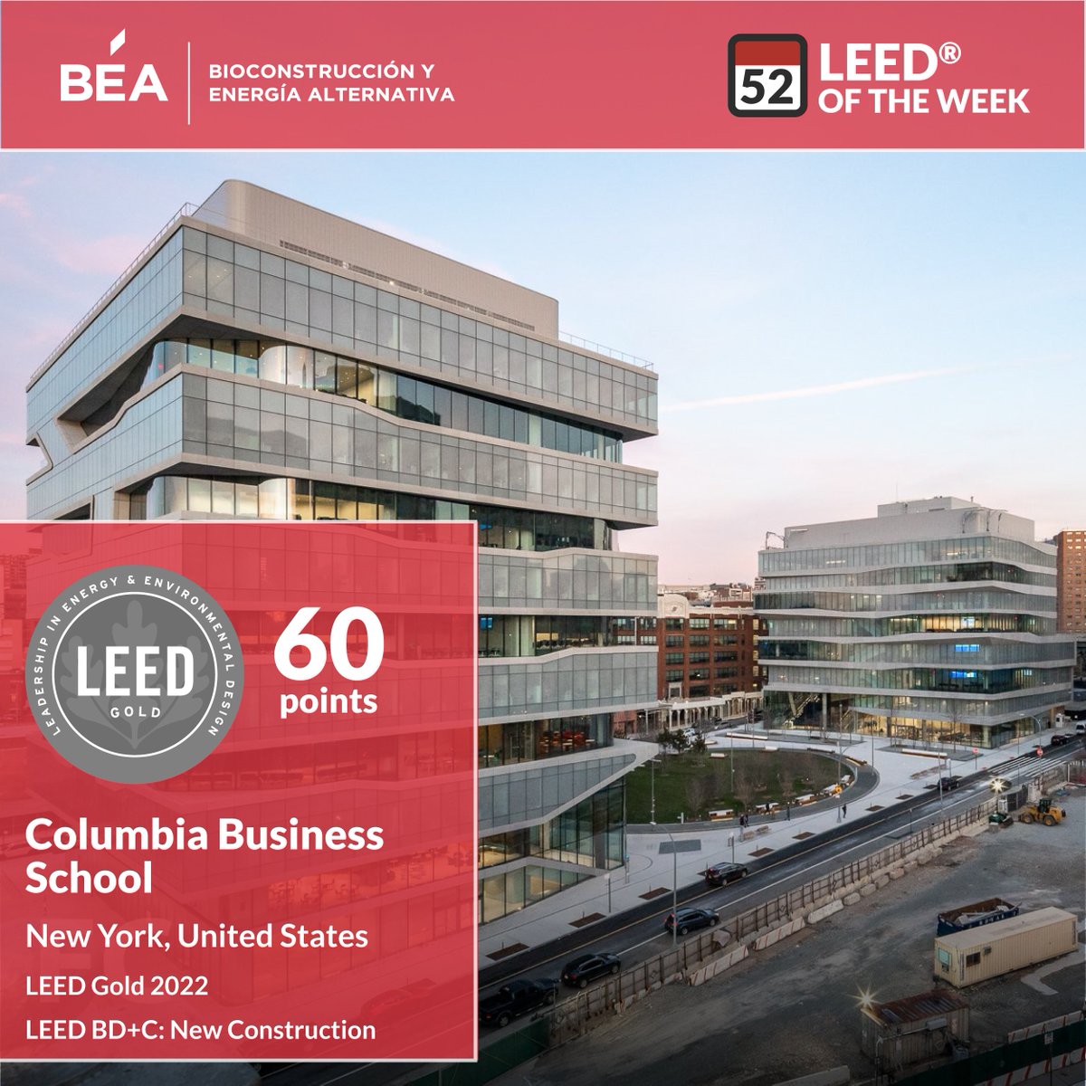 BEA_LEED's tweet photo. Este último #LEEDoftheWeek del año se lo otorgamos al Columbia Business School, ubicado en Nueva York.🗽
El proyecto logró la Certificación LEED Oro con 60 puntos. Las estrategias aplicadas aumentan el rendimiento energético y mejoran la calidad de aire interior. ¡Felicidades! https://t.co/5LCOuTyIxe