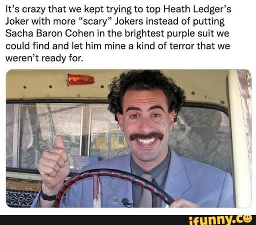 mysilentamy's tweet photo. Intriguing all the people who have played Joker. I'd love to see this guy get the role...#purple #Borat2 #Qanon #Qfamily #Qtock #DarktoLight #Truthtock https://t.co/nndT8Jl0Lu
