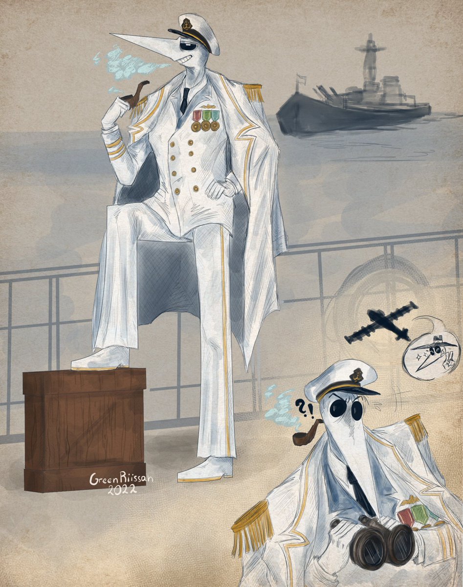 GreenRiissan's tweet photo. Navy captain White ⚓️

#spyvsspy #whitespy #art #myart #digital #illustration #clipstudiopaint #fanart #doodle https://t.co/LOqMfDl4y5