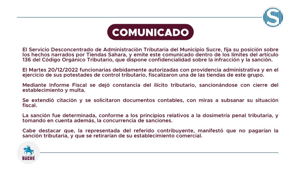 SEDAT Alcaldía Sucre tweet media