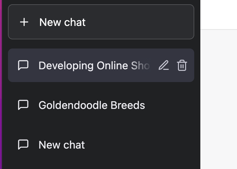 blennon_'s tweet photo. ChatGPT came up with a cool UX enhancement. AI automatically names the thread for you (and its good). This should be in all AI-first products -- subject lines, Notion page titles and icons, thread names, etc.

Design principle: don't make me think. https://t.co/jpnSjzSLrC