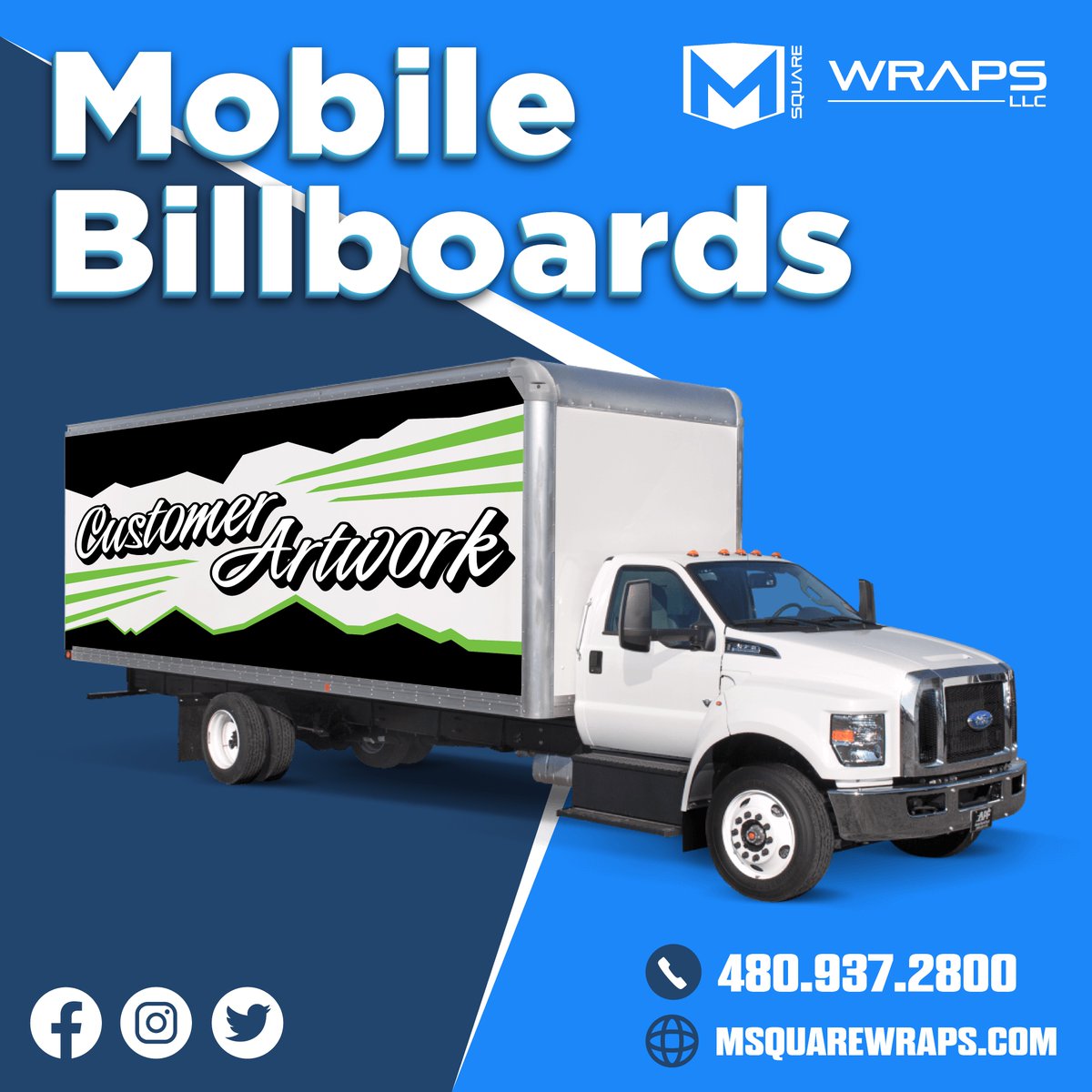 MSquareWraps's tweet photo. Mobile Billboards go with you wherever you drive. A great way to constantly advertise and reach your customers. CALL or EMAIL us today for your custom quote!!! 
#wrappedtruck #boxtruck  #azprinting #wallwrap #vinyl #3mwraps #averydennison #wraps #carwraps #graphicdesign #printing https://t.co/vUwenLFOWu