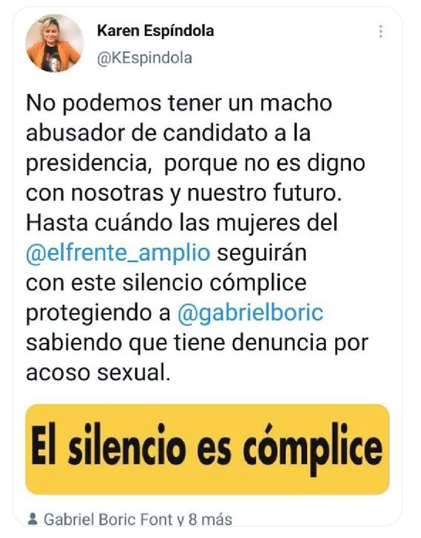 MRS1RD's tweet photo. @GloriaHutt @filosofiauchile @evopoli @filosofiauchile @uchile ASQUE-ROSOS, PERVER-TIDOS. CON LOS NIÑOS NOOOOO. TAMPOCO EL ESI 🤬🤬🤬🤬 #Pedofiliaescrimen #pedofilos #graupedofila
No olvidar a sus amigues @Baradit_Jorge y @GabrielBoric https://t.co/hie5ccF3Yt
