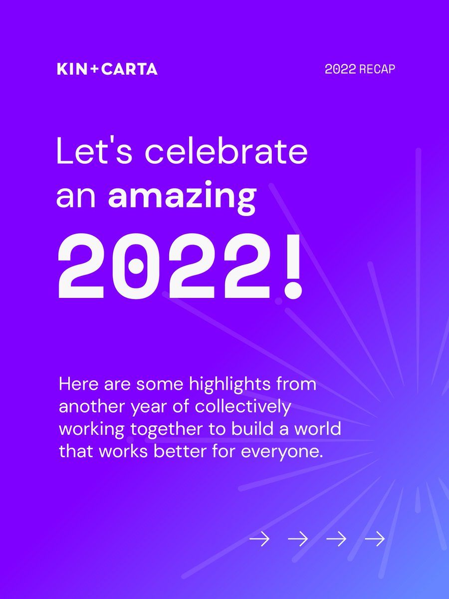 kinandcarta's tweet photo. To our Kin, our clients, our partners and our communities: Thank you for being a part of this journey. We cannot wait for what's ahead in 2023 with you! 🥂 #LetsBuildThis #ForEveryone https://t.co/tm5ux46ZTJ
