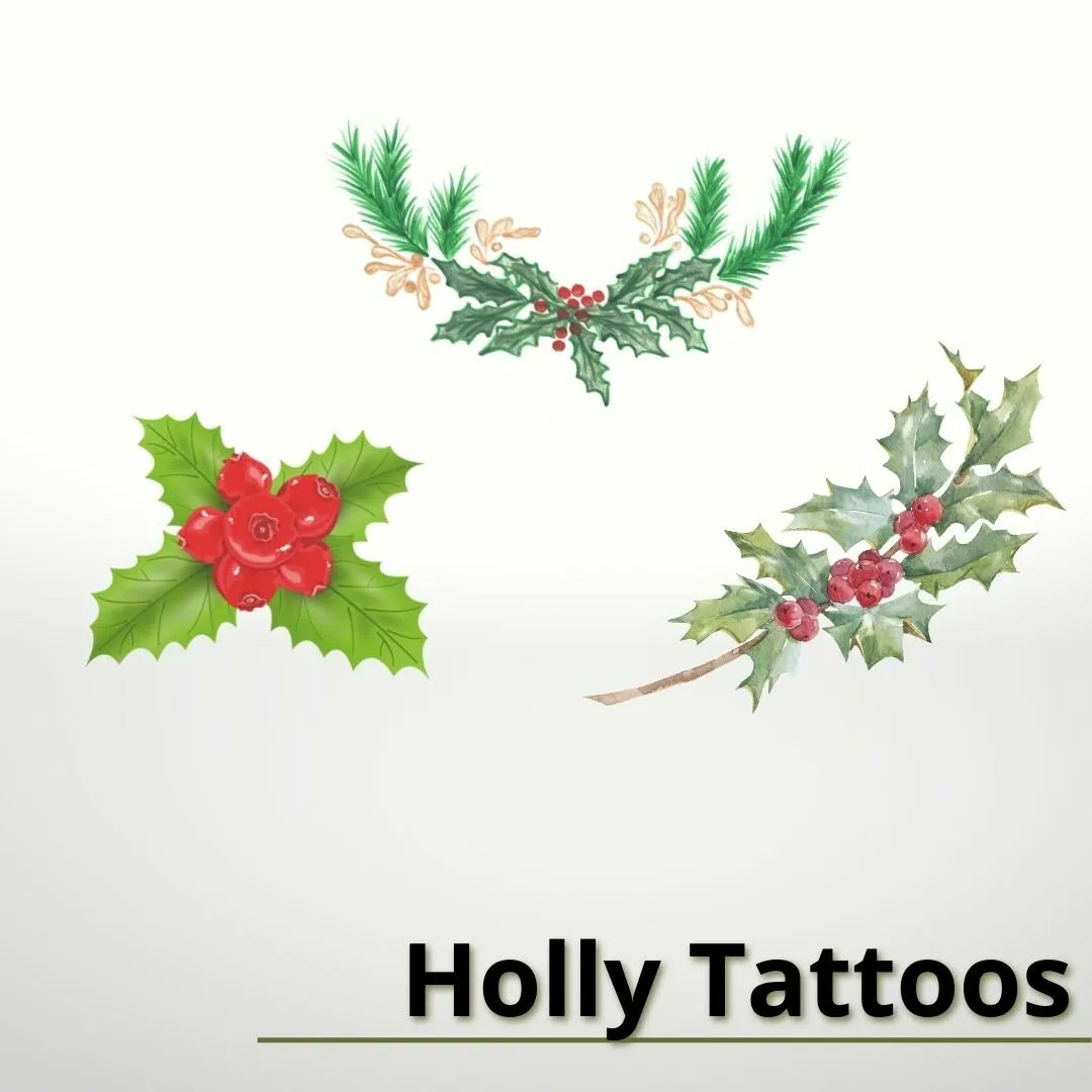 tatstat_io's tweet photo. Holly is the 2nd birth month flower for December. Holly is symbolic in many different ways. Some believed that the holly symbolized hope, wealth, and fertility. More recently, it has represented happiness and peace. Please check out @tattooist_inkandbloom to see her other work. https://t.co/FEi53Wx80a