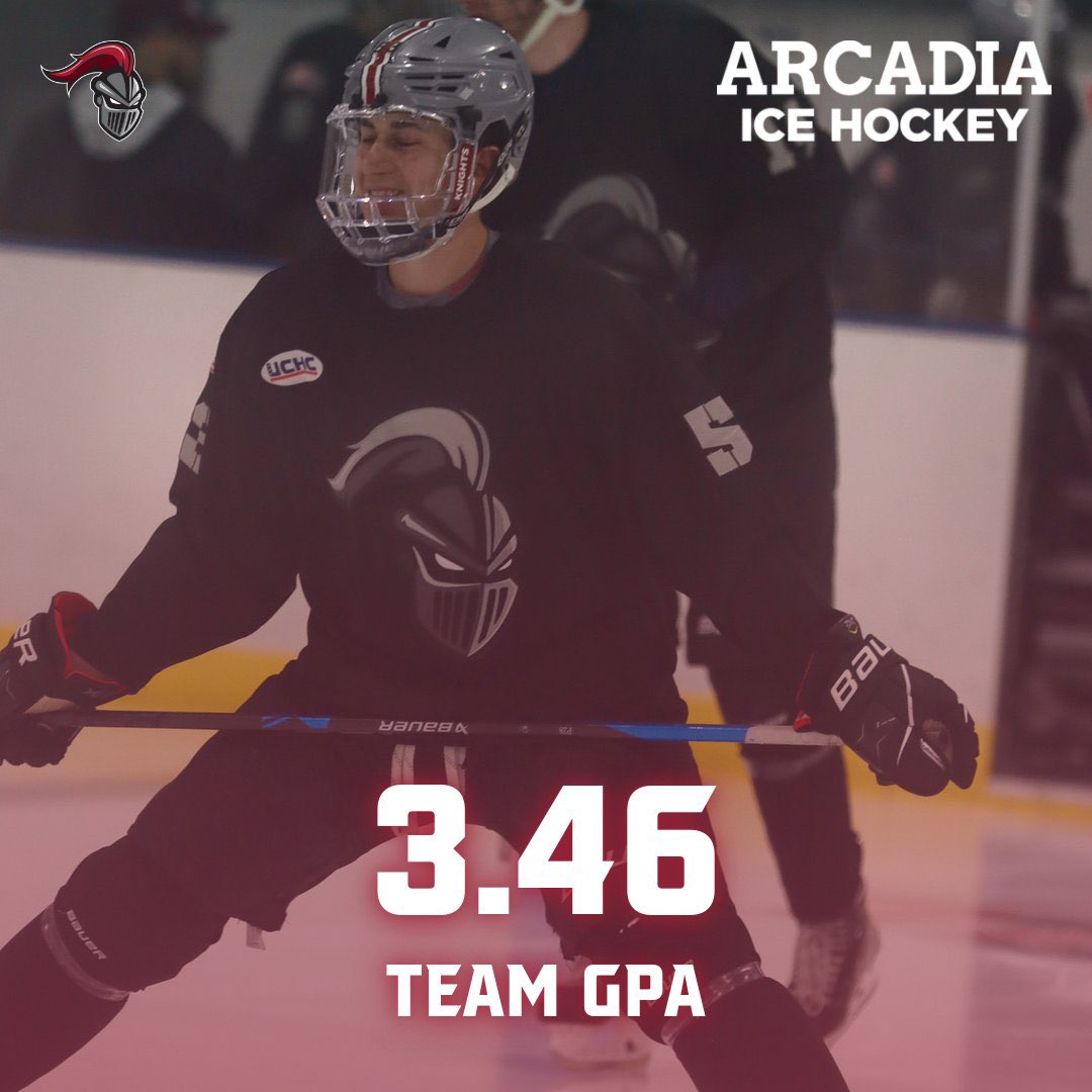 Arcadia Men’s Ice Hockey with a great semester in the classroom #onewayticket