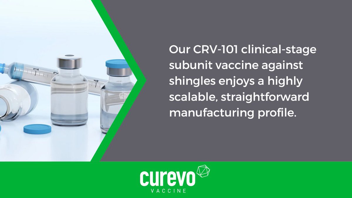 Our CRV-101 clinical-stage subunit vaccine against shingles enjoys a highly scalable, straightforward manufacturing profile. One of the barriers to seeing more older adults vaccinated against shingles are supply issues, which we hope to address if CRV-101 is approved.