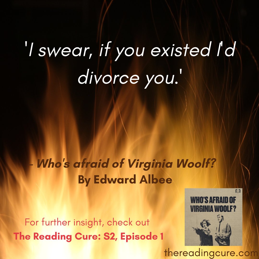 CureReading's tweet photo. In our latest episode we discuss the role of conflict as a means of maintaining contact and even intimacy between Albee's iconic couple, George &amp; Martha.

Available now on podcast apps, YouTube and at https://t.co/hiEfivyAGl 💙🎙️📚 https://t.co/8ZLxn26M8o