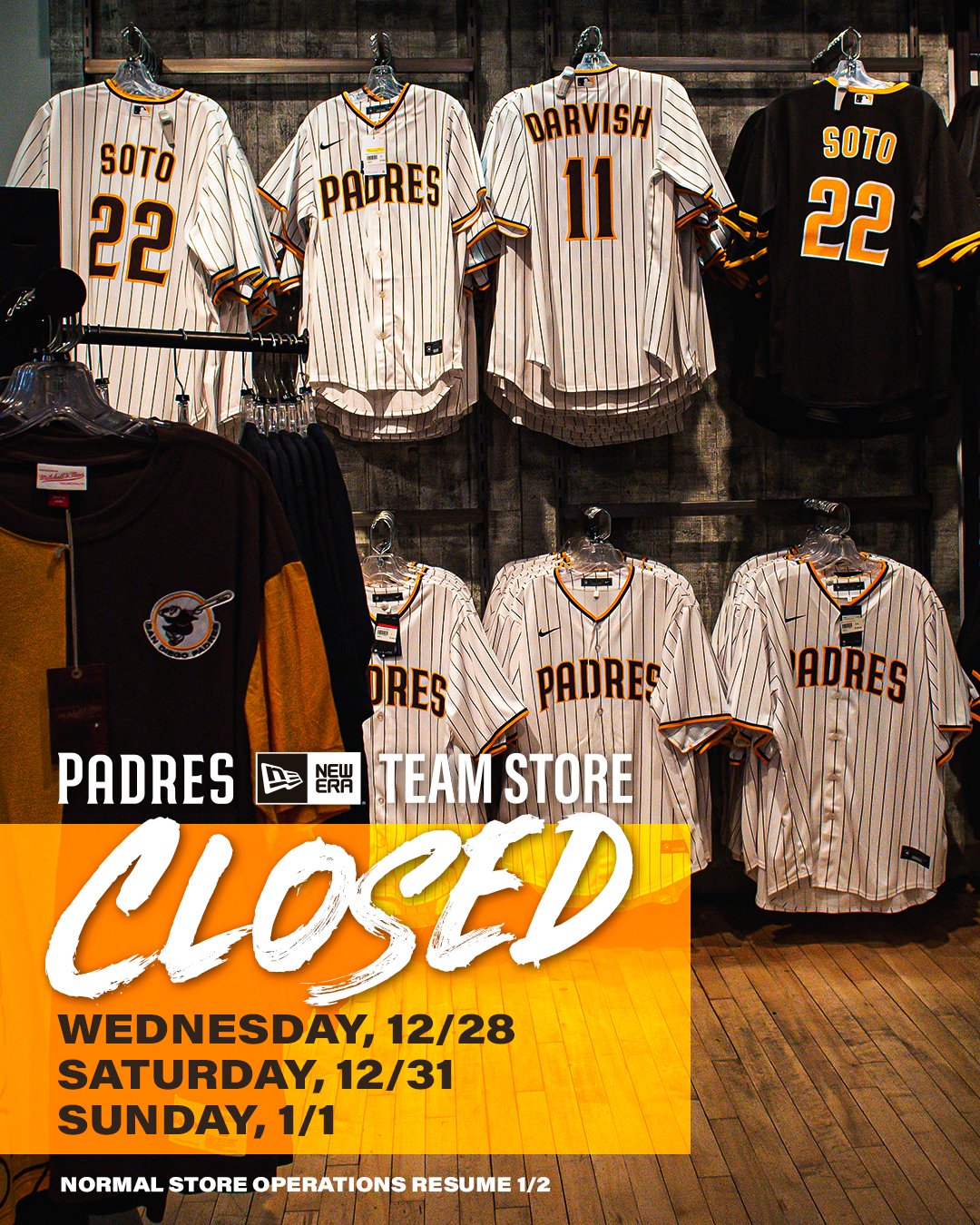 San Diego Padres on X: The Padres New Era Team Store will have updated  hours this week. For more info:    / X