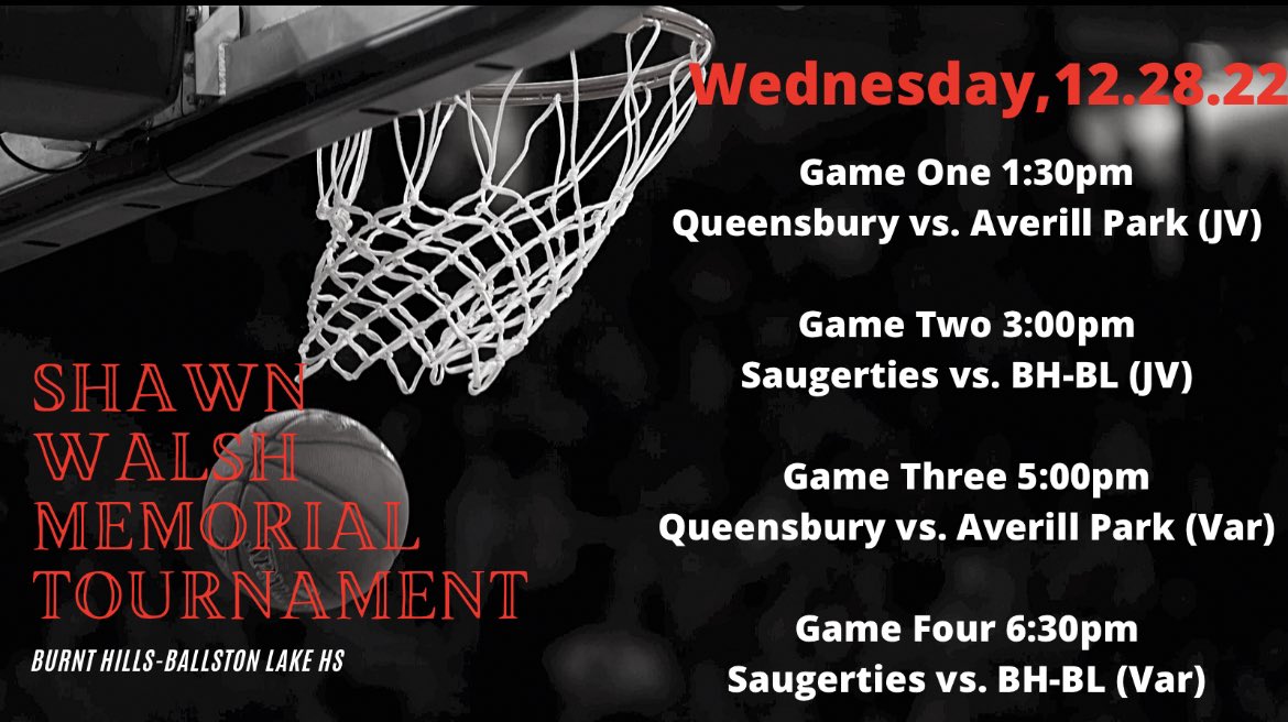 Burnt Hills Basketball on Twitter "Shawn Walsh Memorial Tournament
