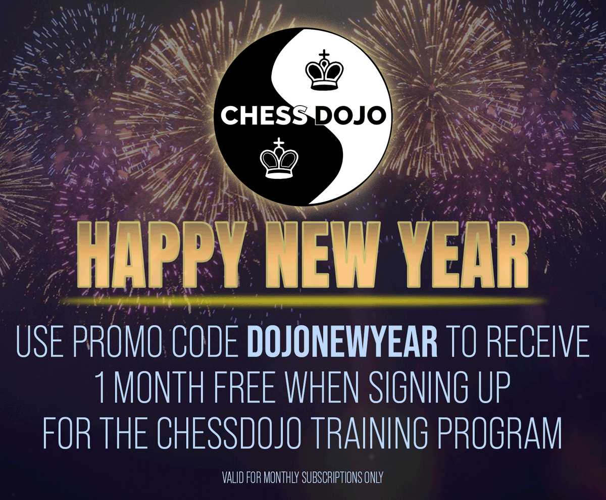 chessdojo's tweet photo. Ready to take your chess seriously in 2023? 🔥

Try the Dojo Training Program for one month, free! 🆓

Use promo code DOJONEWYEAR when signing up for a monthly subscription at checkout: https://t.co/jQgHQaaJA3

Promo ends Jan 7th, 2023! See you on the other side! 💯 https://t.co/UUU0qdz7jj