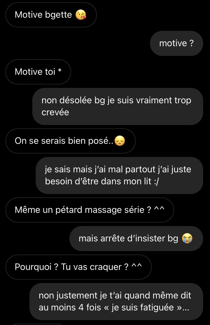 glitchyvampire's tweet photo. le « pourquoi ? tu vas craquer ? » c’est pour me tuer je pense…… https://t.co/JrstVJYhev