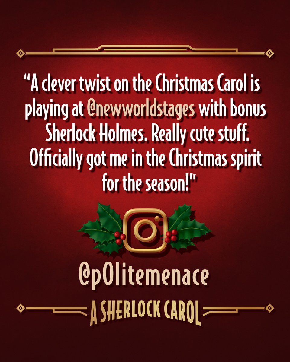 asherlockcarol's tweet photo. #ASherlockCarol is a fan favorite! Come deck the halls at New World Stages, now through Sunday only.
Tickets: https://t.co/WZlLTs0wlc https://t.co/Lj7Lj1Ik61