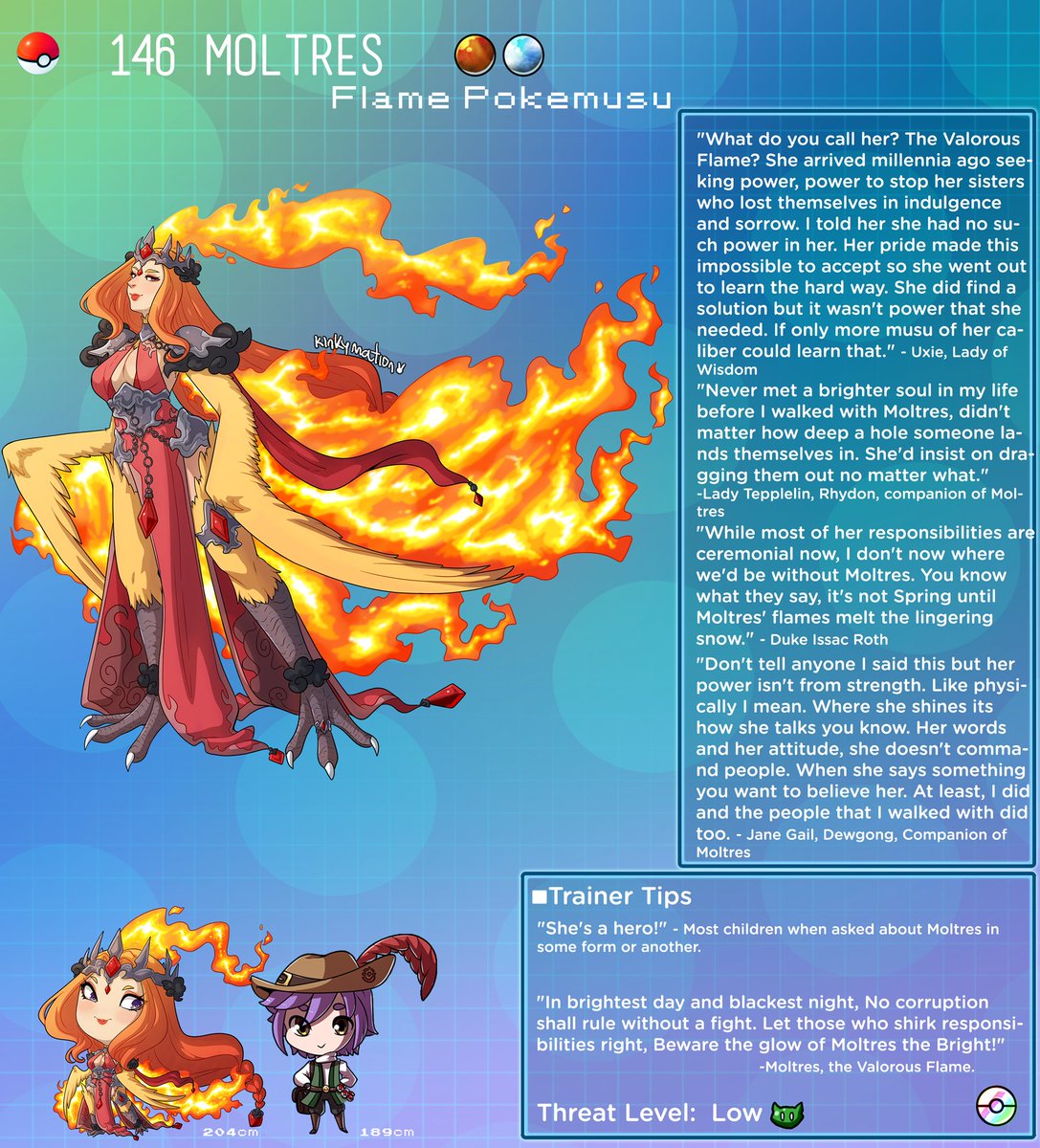 kinkymation's tweet photo. Moltres never feels shame, how can she, when her own body illuminates her? All her partner can see is her and the fiery passion of her love!🔥❤️🔥

dex: @wilsonthegreen https://t.co/CiCUxIDMhq