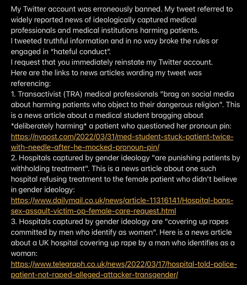 InTheRightBody's tweet photo. Twitter just denied another appeal by @lascapigliata8 the author of the bestselling book #BornInTheRightBody
She continues to be banned for discussing widely reported harms ideologically captured medical professionals and institutions have already inflicted on patients @elonmusk https://t.co/Npk2jli2sC