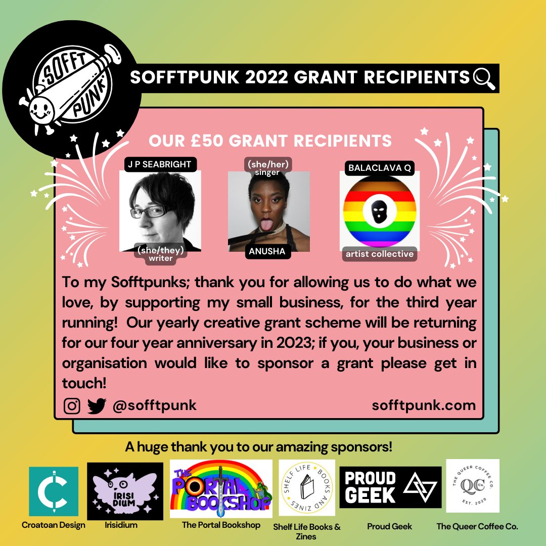 sofftpunk's tweet photo. these grants went to 9 amazing recipients from a range of fields, backgrounds &amp; experience levels! individual posts on all the recipients will be out soon so watch out for these artists to keep an eye on! @SidequestingPod @doorajarcomics @errormessage @AnushaLDN (5/11) https://t.co/AIrVlcxXy9