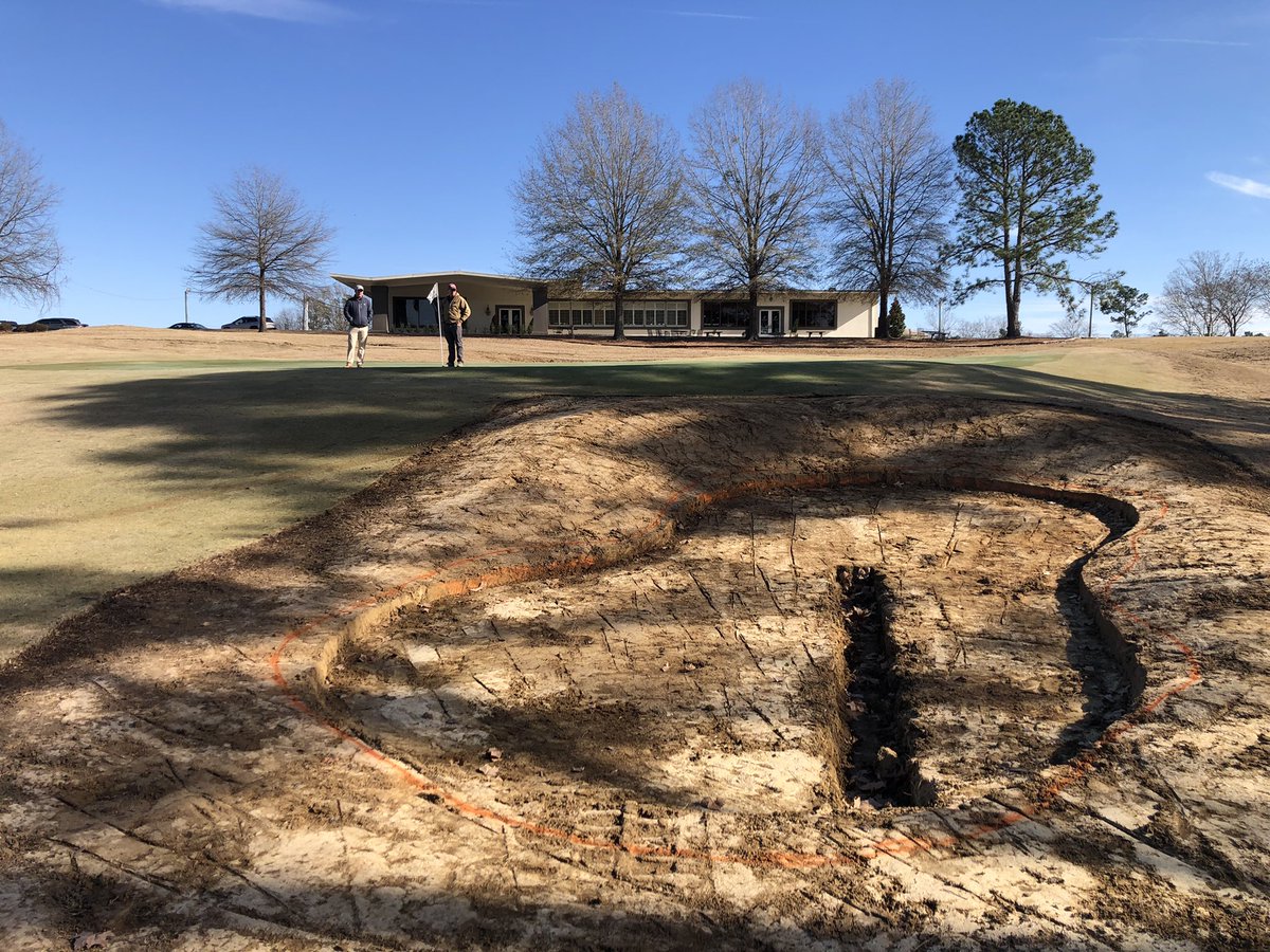 Nathan Crace, ASGCA, PLA (@lipouts) on Twitter photo Checking in on the bunker renovation at <a href="/StarkvilleCC18/">Starkville CC</a> today where the lakes are still (barely) frozen over but green covers are finally coming off. Painting out lines for final edging and getting ready for sod and sand to arrive. Checking in on the bunker renovation at <a href="/StarkvilleCC18/">Starkville CC</a> today where the lakes are still (barely) frozen over but green covers are finally coming off. Painting out lines for final edging and getting ready for sod and sand to arrive.