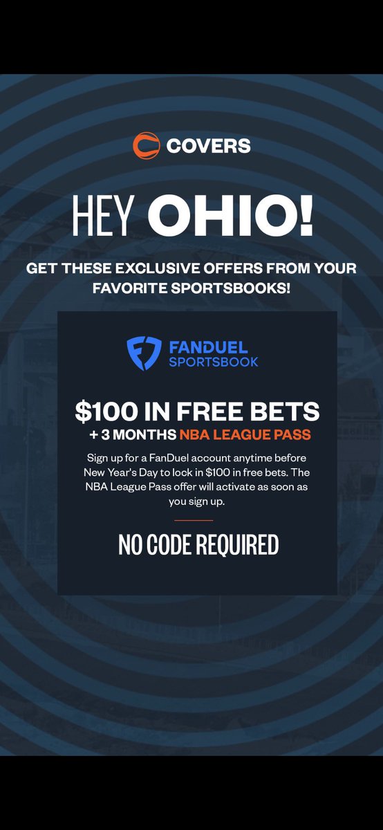 Covers on Twitter "Ohio ‼️ Create an account with FDSportsbook before