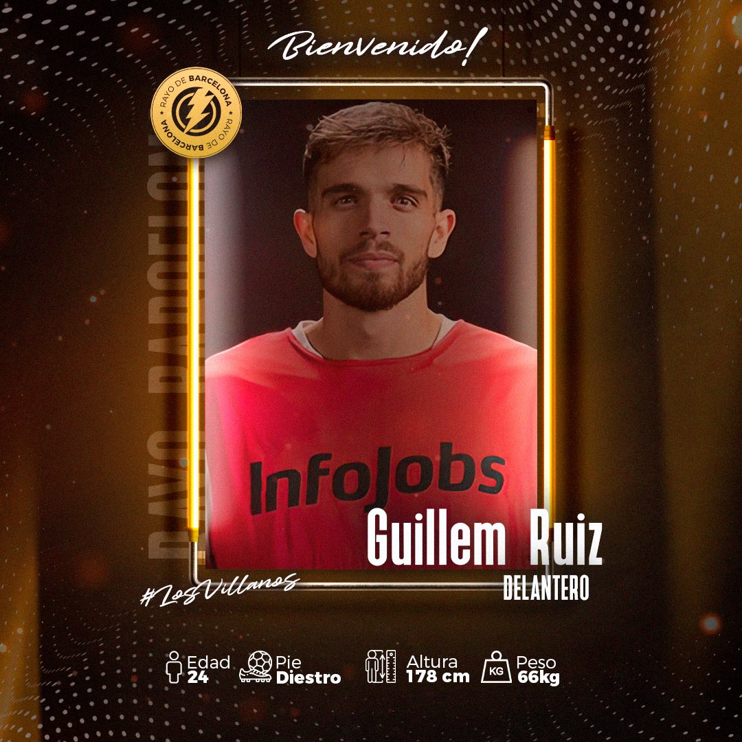 RayodeBarcelona's tweet photo. 🚨 COMUNICADO OFICIAL.

📝 Guillem Ruiz es el 3º jugador elegido en Draft para la Kings League 👑.

Bienvenido, Guillem! #LosVillanos 🦹🏻‍♂️ https://t.co/hzOhdkWXbm