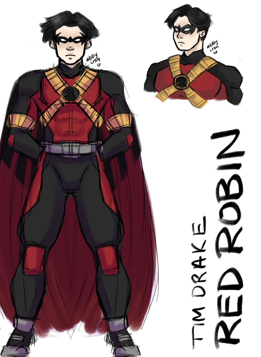 abbycronart's tweet photo. Red Robin practice sketch, I prefer no bird mask 😂

#dcredrobin #TimDrake #RedRobin #dc https://t.co/RHzJy5lJ7x