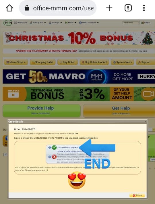 mmmextra's tweet image. 4/4, klik i completed this payment
Step 1-2-3-4 done, congrutaltion

Next you just wait payment 3-28days

#MMMrevolution #mmmrusia #proviedhelp #cryptocurrency #TRX #BNB #USDTether