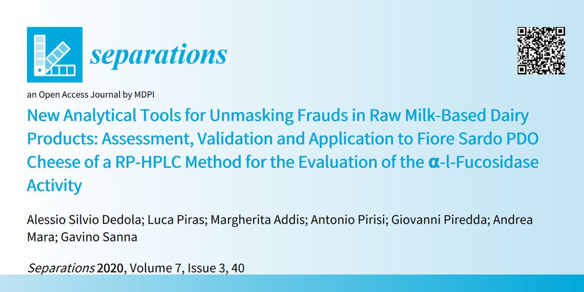 Sep_MDPI's tweet photo. #Recommended #2021Paper
New Analytical Tools for Unmasking Frauds in Raw Milk-Based Dairy Products: Assessment, Validation and Application to Fiore Sardo PDO Cheese of a RP-HPLC Method for the Evaluation of the α-l-Fucosidase Activity
🔗https://t.co/cqNAkRxqRe
@ChemMatSci_MDPI https://t.co/pjGwmADD37