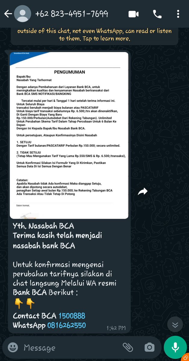 aldo_dispec's tweet photo. @BankBCA Salah satu contoh modusnya https://t.co/2xhy0JOqWl