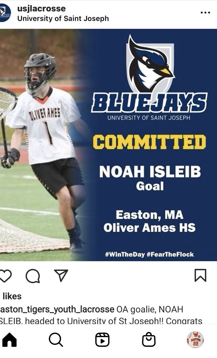 Congrats to <a href="/oahslacrosse/">Oliver Ames Lacrosse</a> Senior Captain Noah Isleib on his commitment to University of Saint Joseph to continue his education and lacrosse career! <a href="/HockomockSports/">HockomockSports</a> <a href="/enterprisenews/">The Enterprise</a> <a href="/OAHSTigersports/">Oliver Ames Athletics</a>