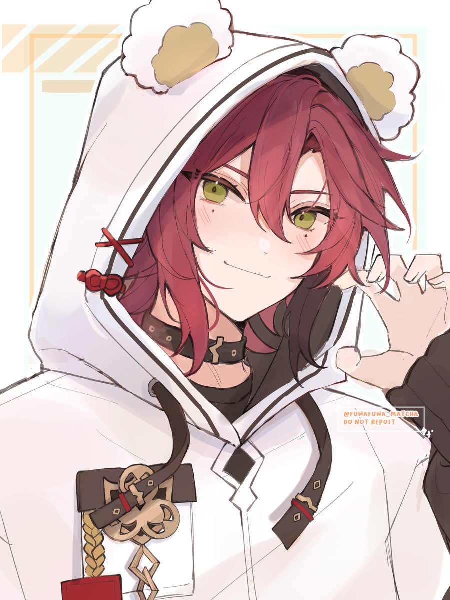 Fuwafuwa_Matcha's tweet photo. Bear hoodie! 🐻

#Heizou #GenshinImpact #原神 https://t.co/830W9BMr9i
