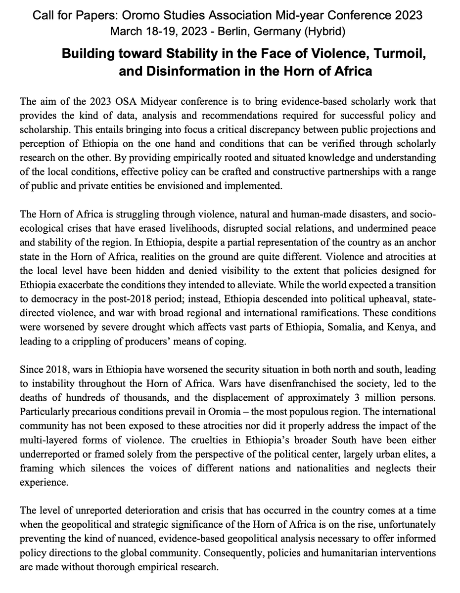 Oromo Studies Association (OSA) tweet media