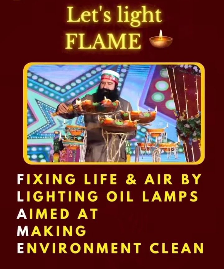 Since time immemorial India has been a country of civilizations, cultures, rituals and festivals where people from different cast and creed celebrate every occasion enthusiastically. Saint <a href="/Gurmeetramrahim/">Dr.GURMEET RAM RAHIM</a> Ji Insan highlights the importance of Diya as #FlameOfPositivity to all.