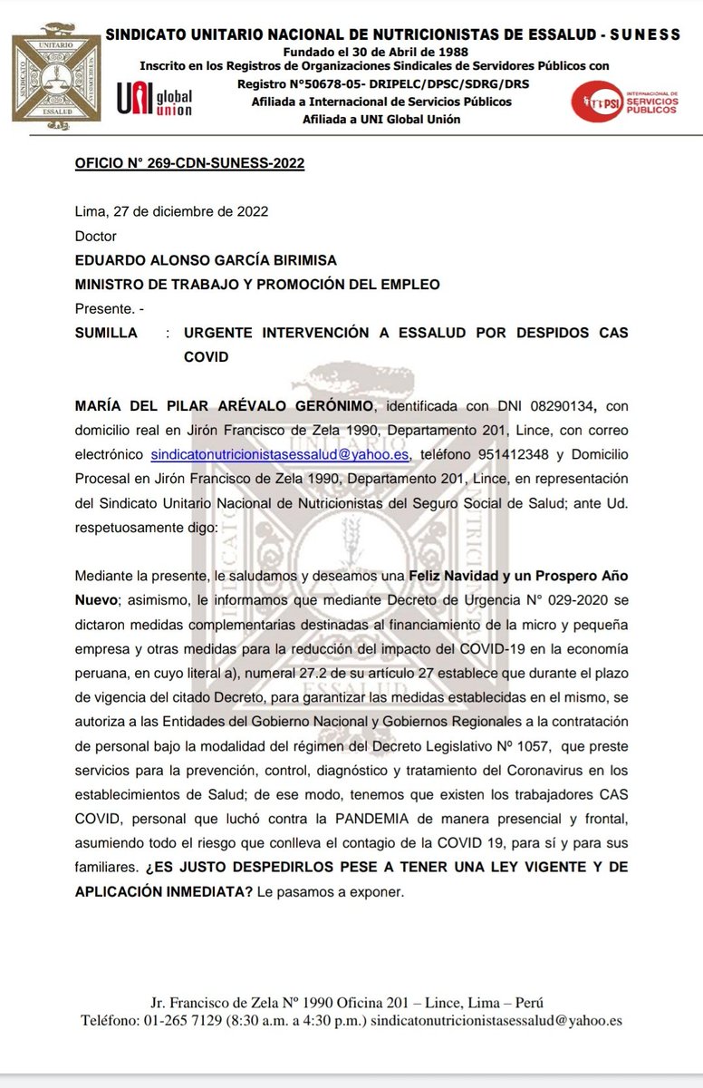 sunessessalud's tweet photo. #cascovid
Se presentaron documentos a @cesarrevillav @PCM
@MTPE_Peru @EsSaludPeru además se ha enviado a su mail el formato para ser presentado en las oficinas de RH seguimos fuertes en la defensa de todos nuestros colegas @Edgarciab @DinaErcilia @congresoperu @chabelitacongre https://t.co/Kw42DsPgWh