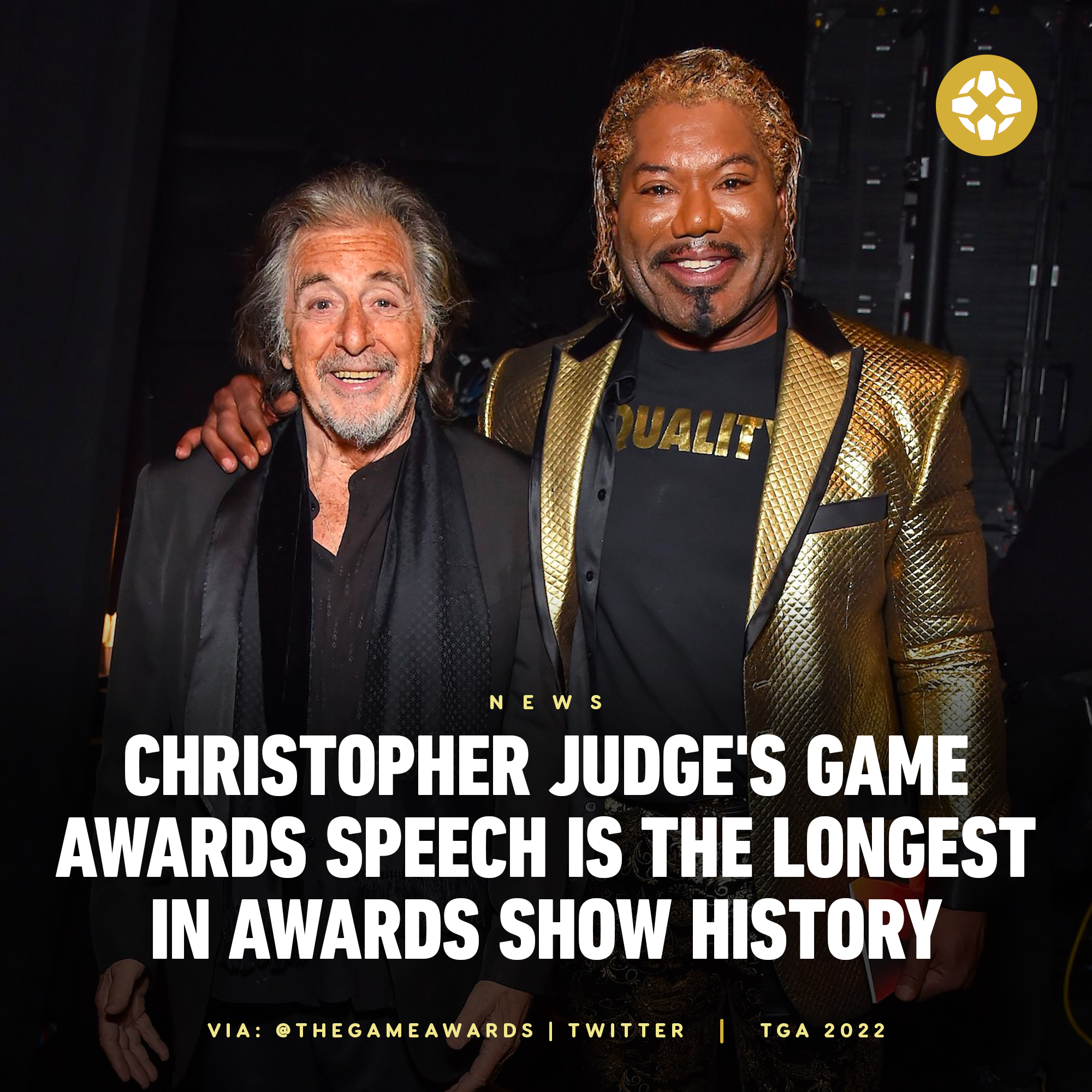 Christopher Judge WINS Best Performance as Kratos at the Game Awards 2022 -  FULL SPEECH 