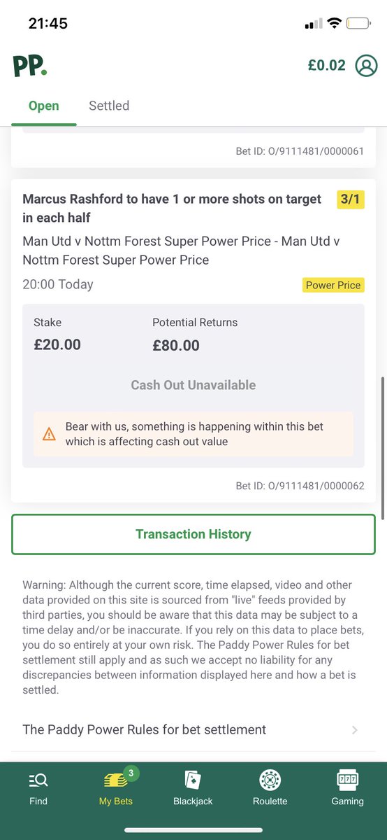 HarryOnko's tweet photo. Why hasn’t this settled @AskPaddyPower https://t.co/AW98oahFTs
