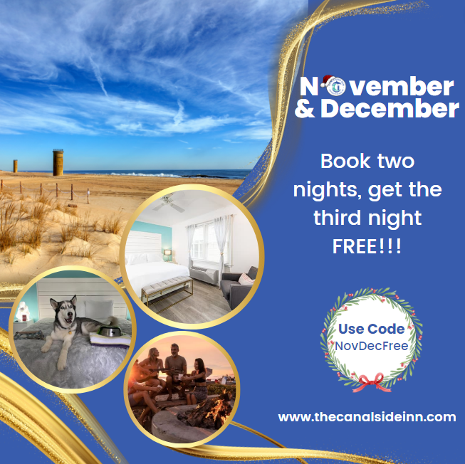thecanalsideinn's tweet photo. The November and December deals at the Canalside Inn are going on now!

When booking, use code: NovDecFree

Click on the link below to book your third night for free!

https://t.co/sQKOSiCF8k 

#supportlocalde #visitsouthdel #canalsideinn #petfriendly #contactfree https://t.co/bEHWFGGZ5Z