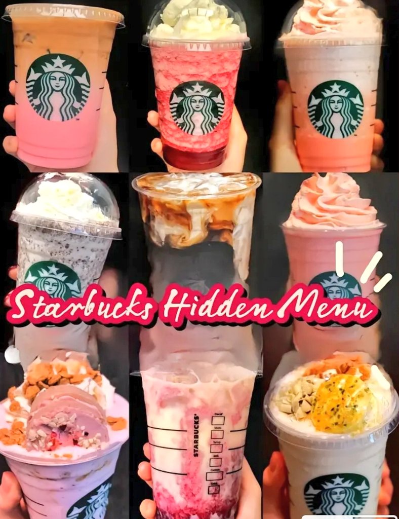 Sosmedrecehh's tweet photo. 8 Starbucks Hidden Menu!

- A Thread - https://t.co/6LpSHDdBNg